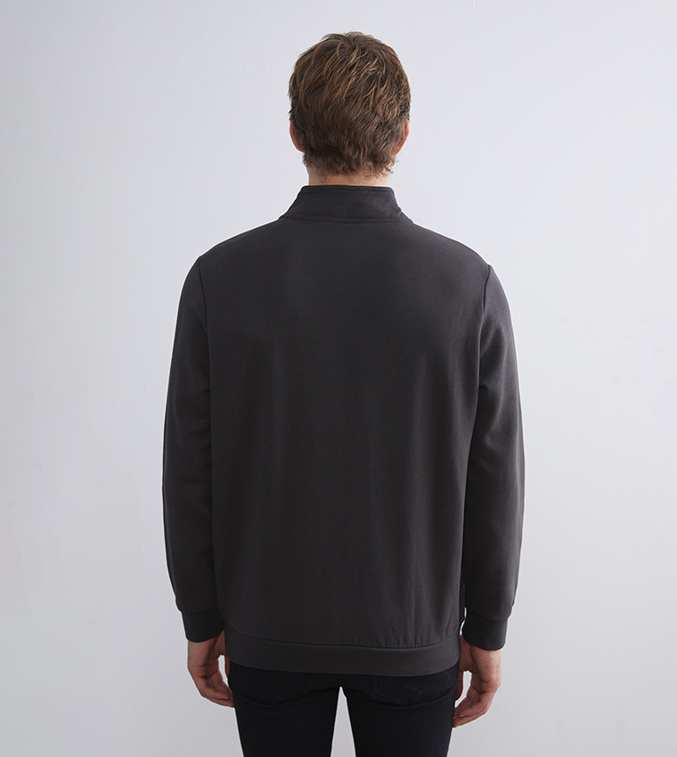 High Neck Half-Zipper Sweatshirt