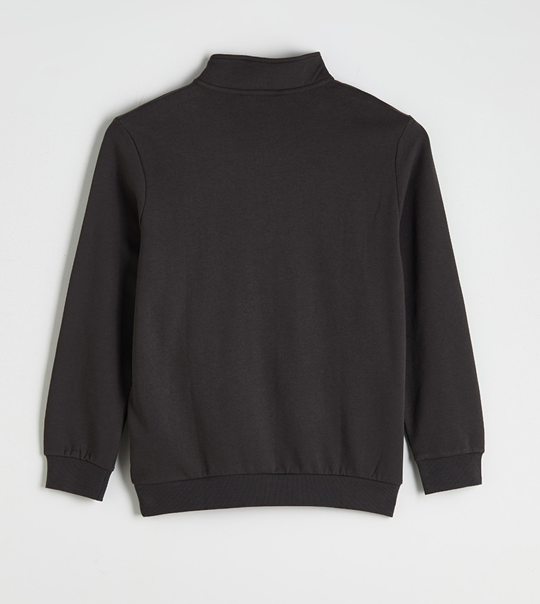 High Neck Half-Zipper Sweatshirt