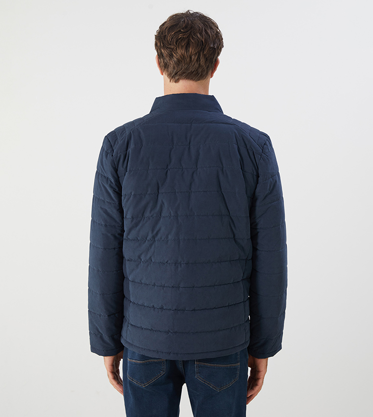 جاكيت رجالي بفر بسحاب كامل 