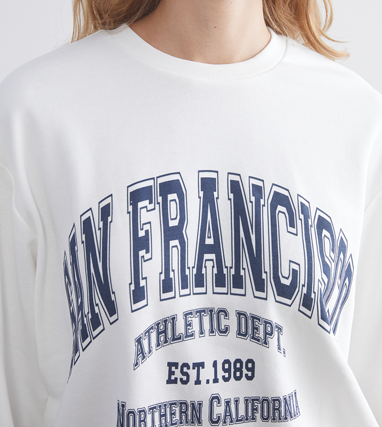 Printed Crew Neck Sweatshirt