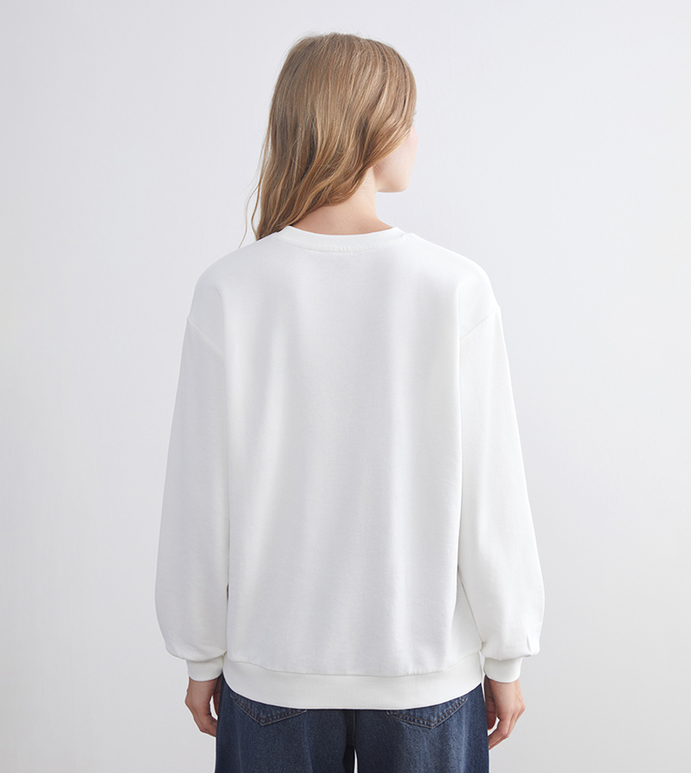 Printed Crew Neck Sweatshirt