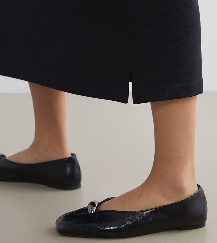 فستان ميدي جيرسي كم طويل 