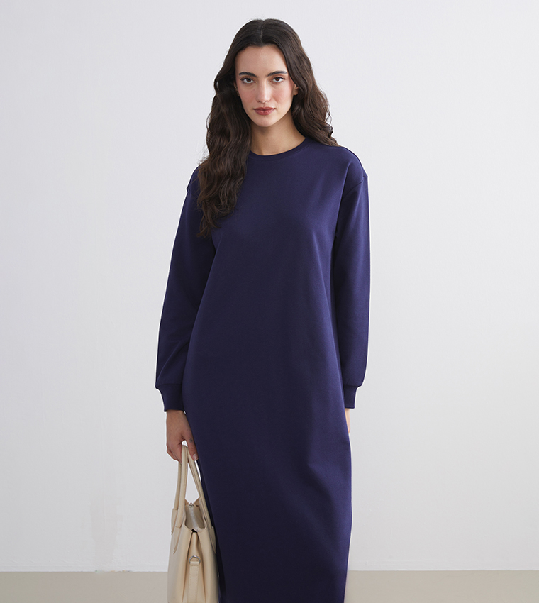 Long sleeve Jersey Midi Dress