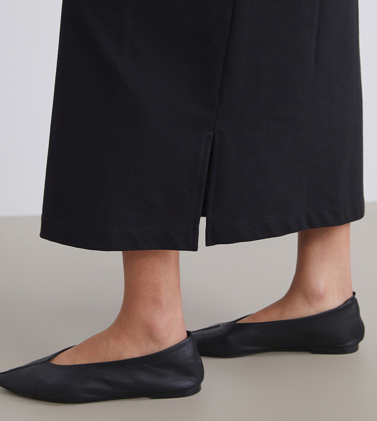 فستان ميدي سادة كم طويل 