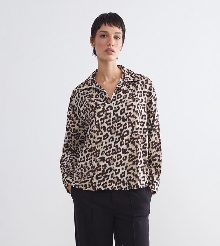 Leopard Print Long Sleeves Shirt