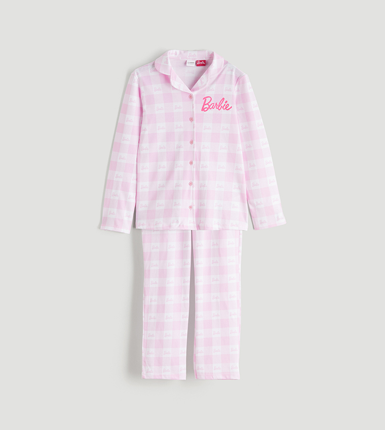 Buy LC Waikiki Barbie Printed Long Sleeves Pyjama Set In Pink