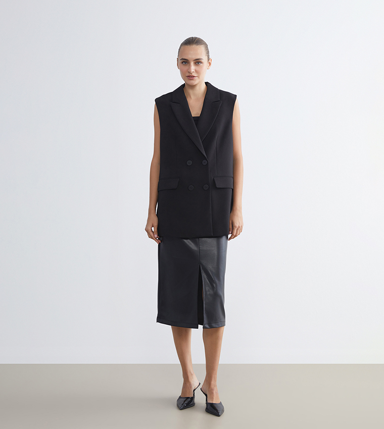Solid Oversized Waistcoat