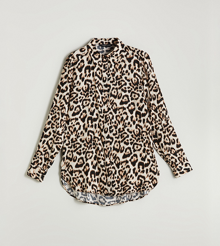 Leopard Print Long Sleeves Shirt