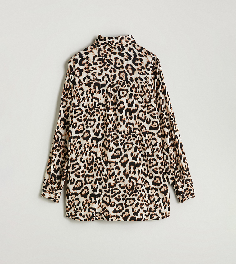 Leopard Print Long Sleeves Shirt