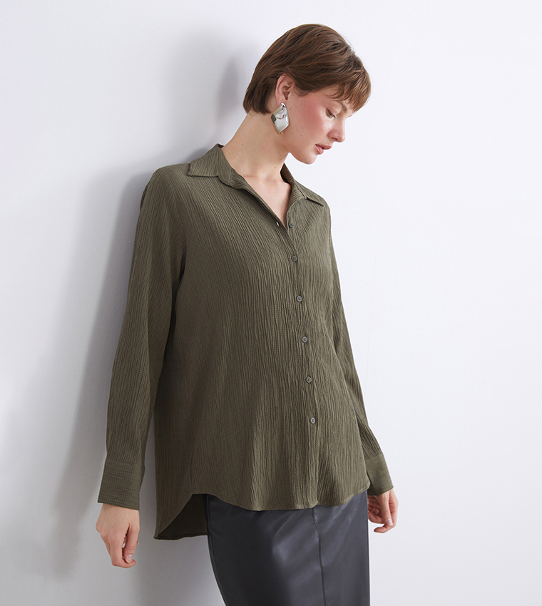 Textured Long Sleeves Shirt