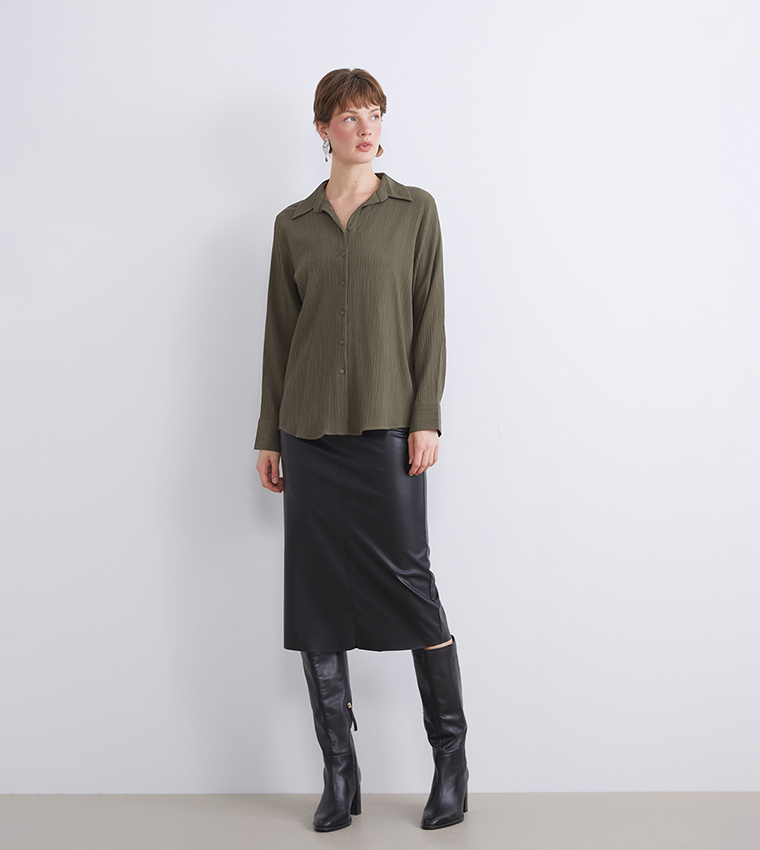 Textured Long Sleeves Shirt