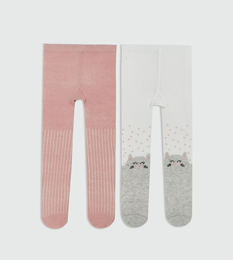 Pack of 2 Patterned Tights