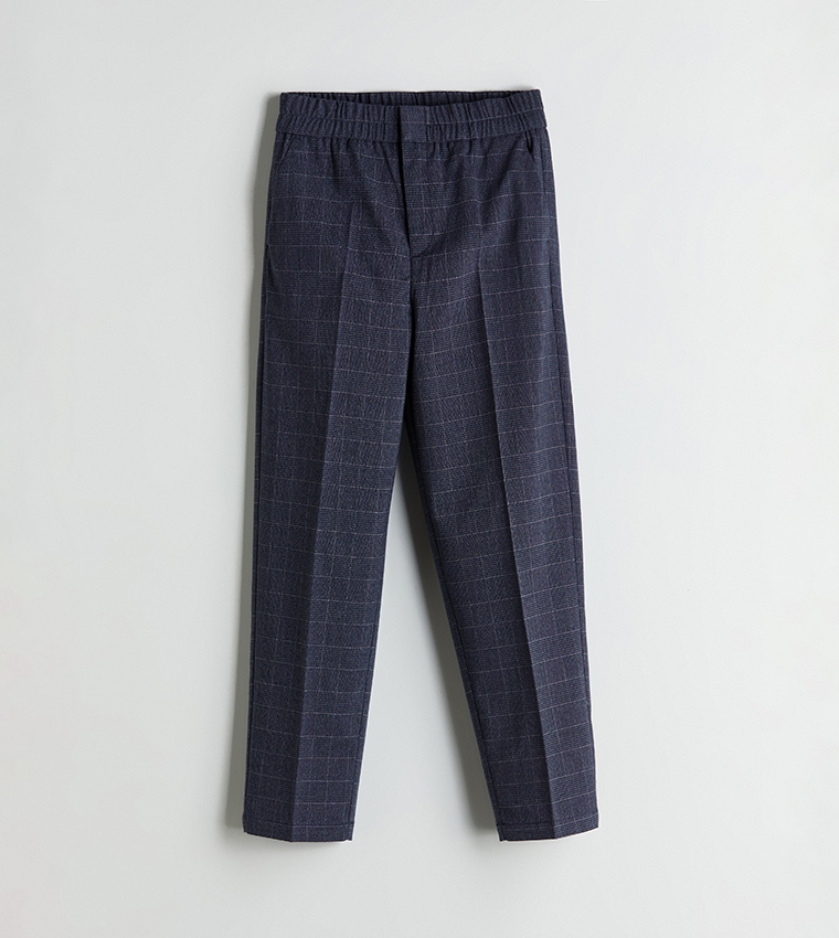 Plaid High Waist Slim Fit Trousers