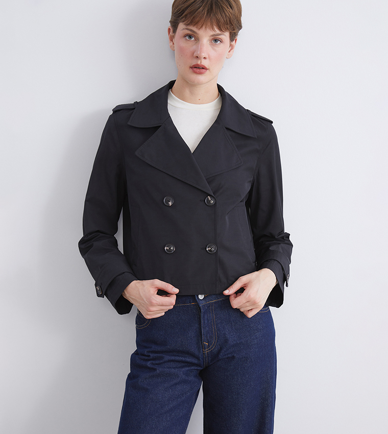 Double Breasted Long Sleeves Trenchcoat