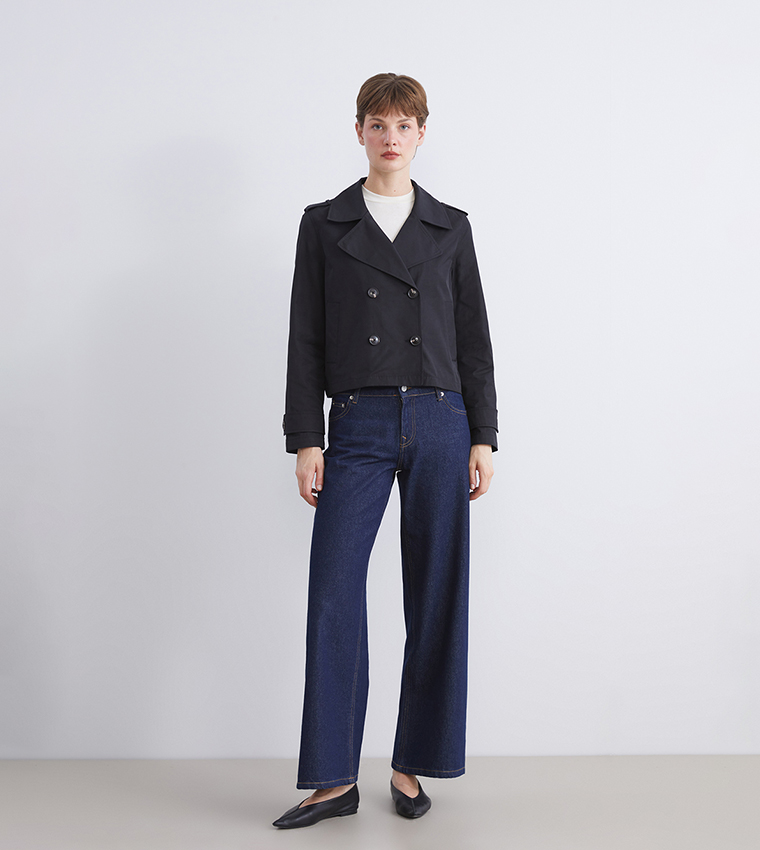 Double Breasted Long Sleeves Trenchcoat