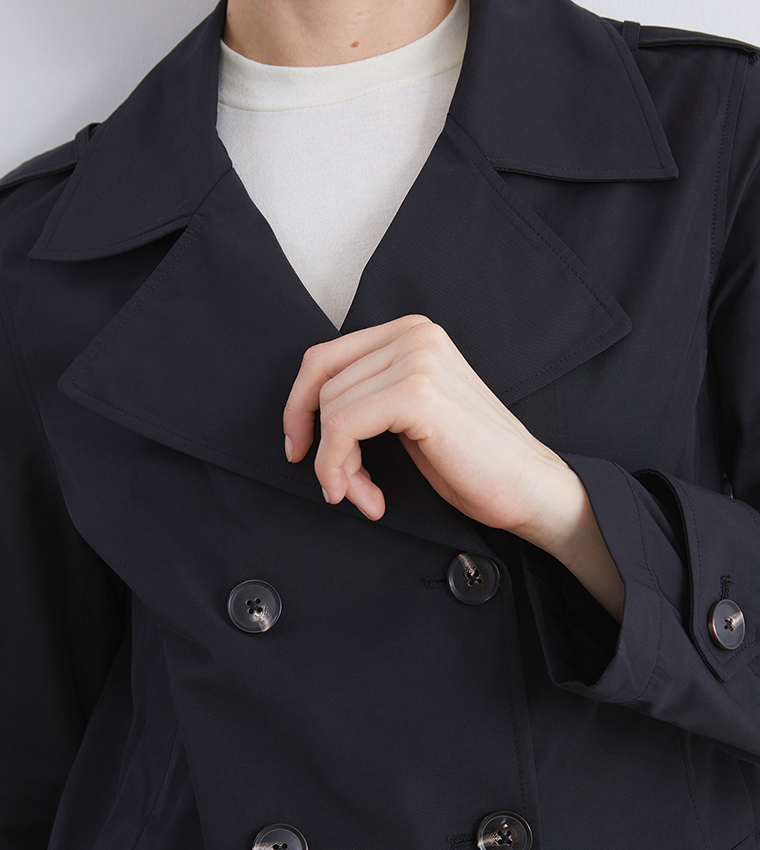 Double Breasted Long Sleeves Trenchcoat