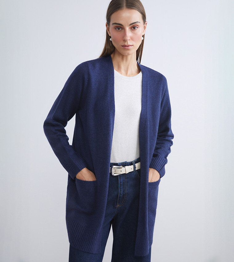 Solid Long Sleeves Knit Cardigan