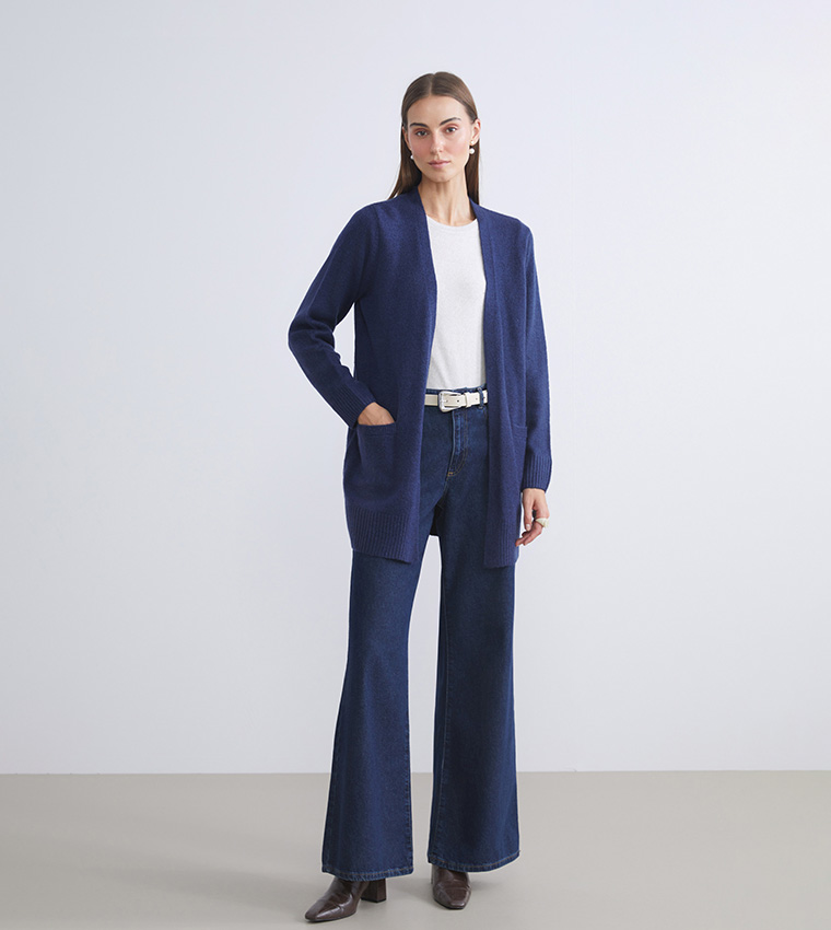 Solid Long Sleeves Knit Cardigan