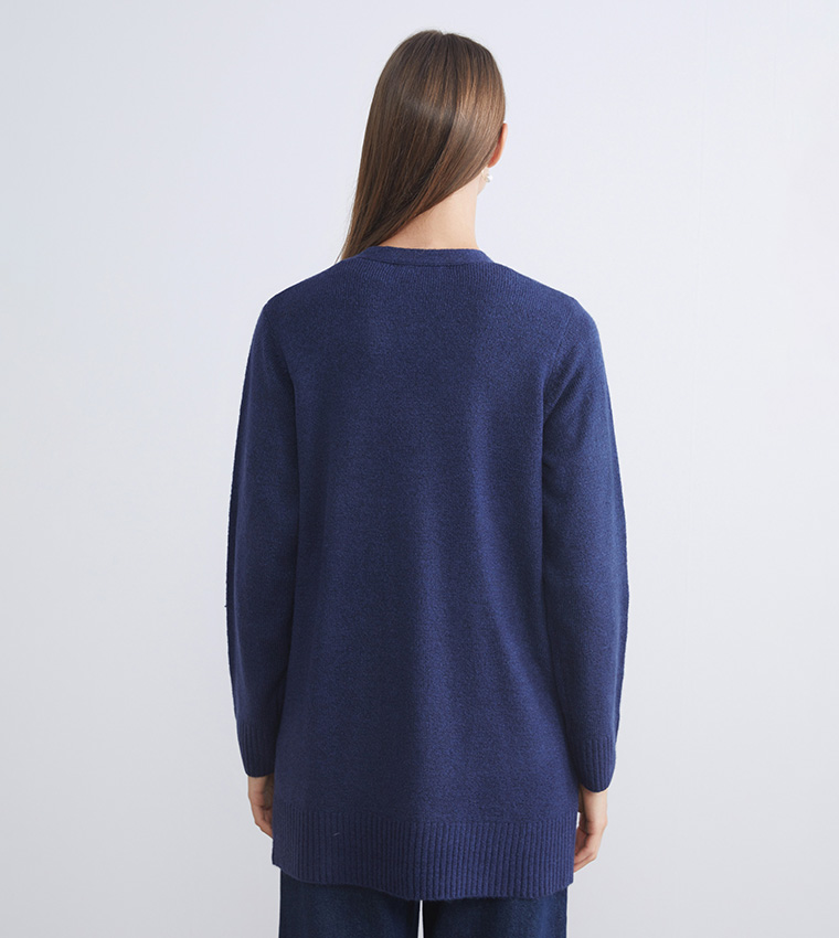 Solid Long Sleeves Knit Cardigan