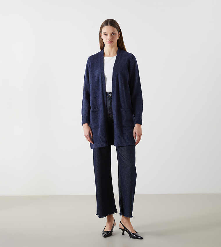 Solid Long Sleeves Knit Cardigan