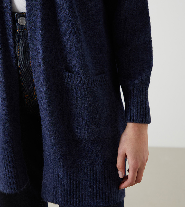 Solid Long Sleeves Knit Cardigan