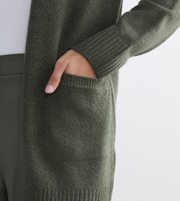 Solid Long Sleeves Knit Cardigan