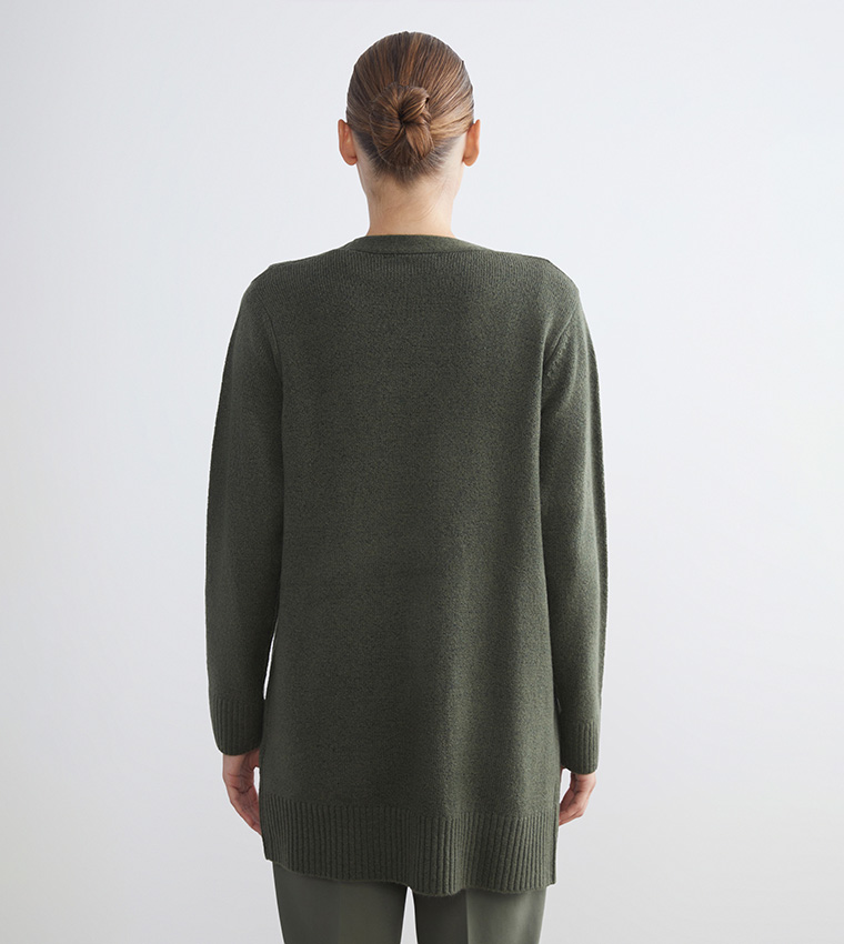 Solid Long Sleeves Knit Cardigan