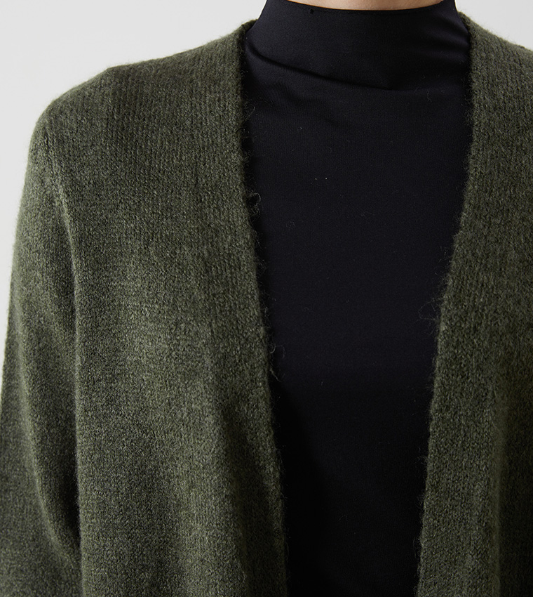 Solid Long Sleeves Knit Cardigan