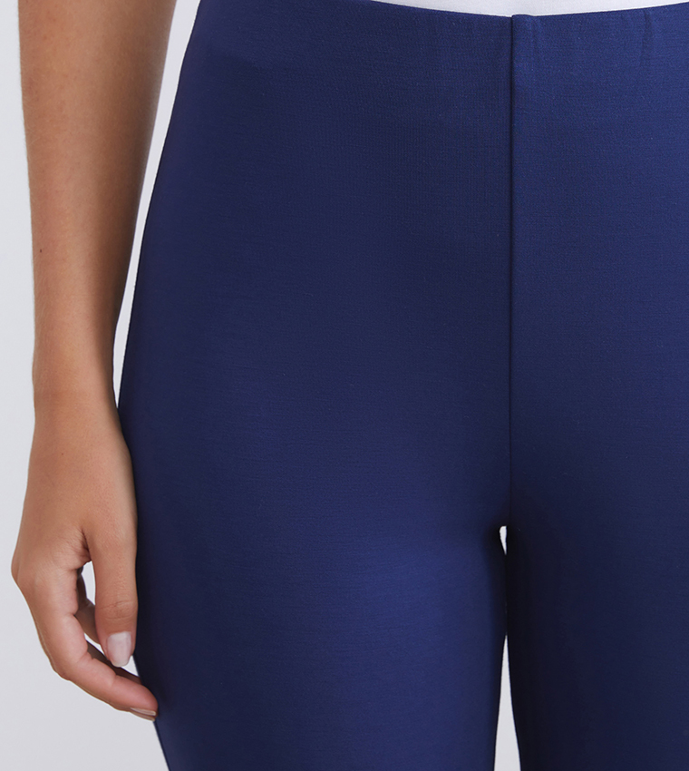 Solid High Waist Trousers