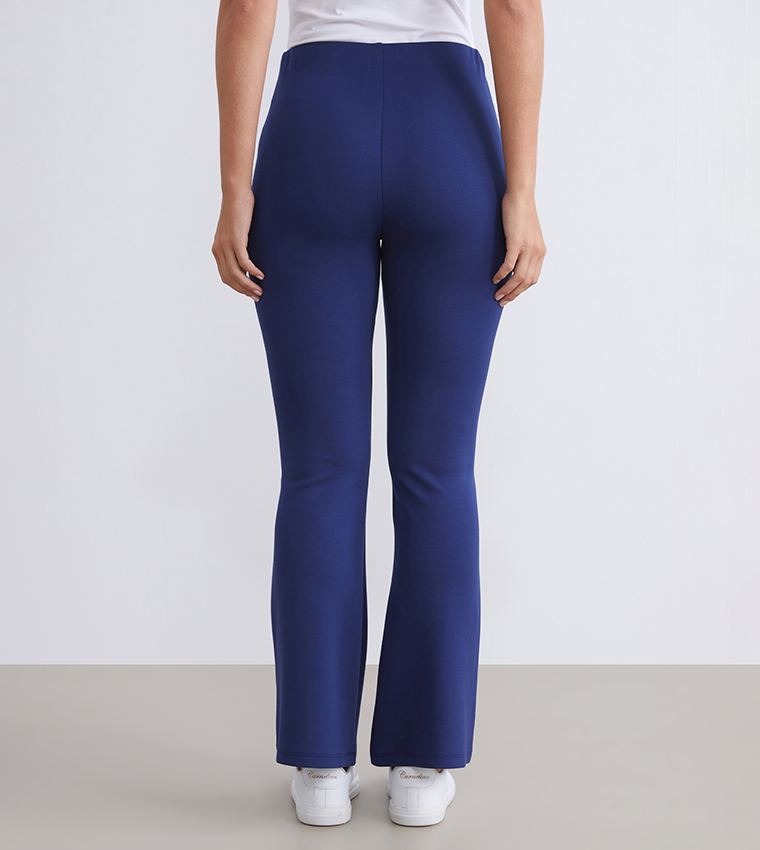Solid High Waist Trousers