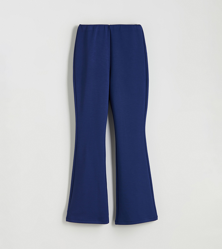 Solid High Waist Trousers