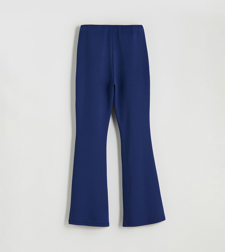 Solid High Waist Trousers