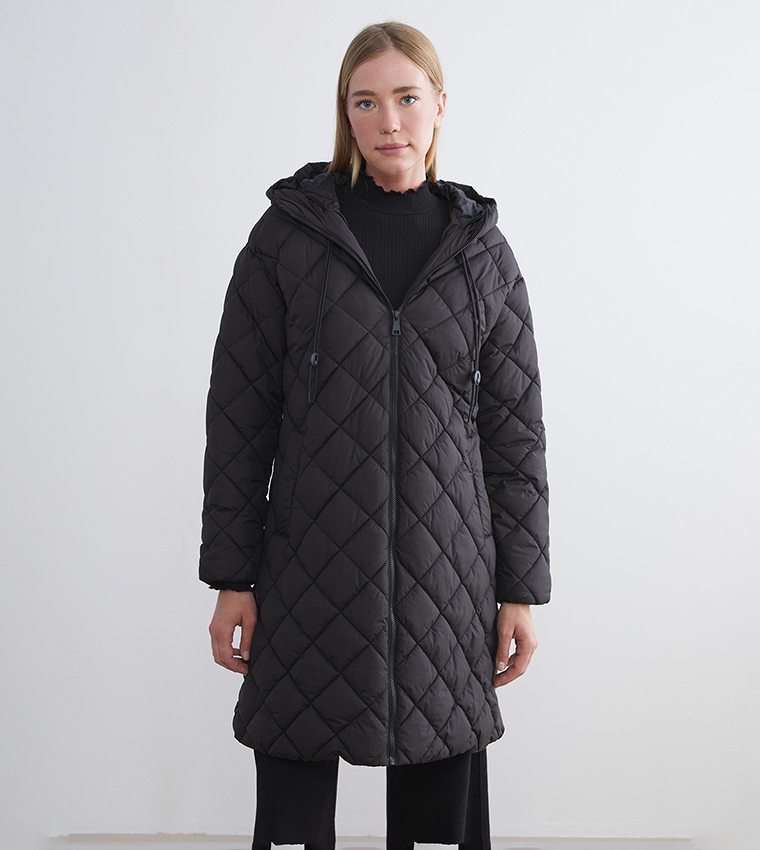 Classic Hooded Long Sleeves Puffer Coat