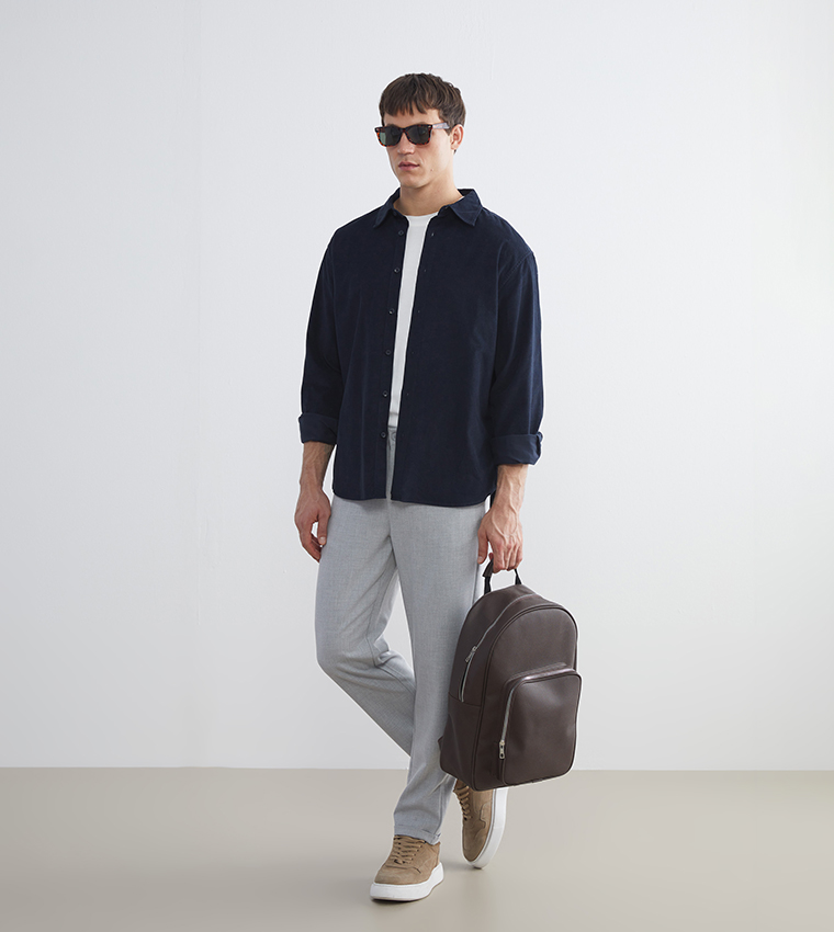 Solid Long Sleeves Velvet Shirt