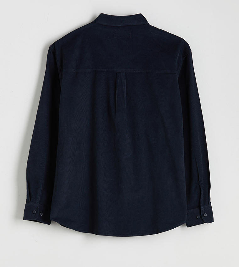 Solid Long Sleeves Velvet Shirt