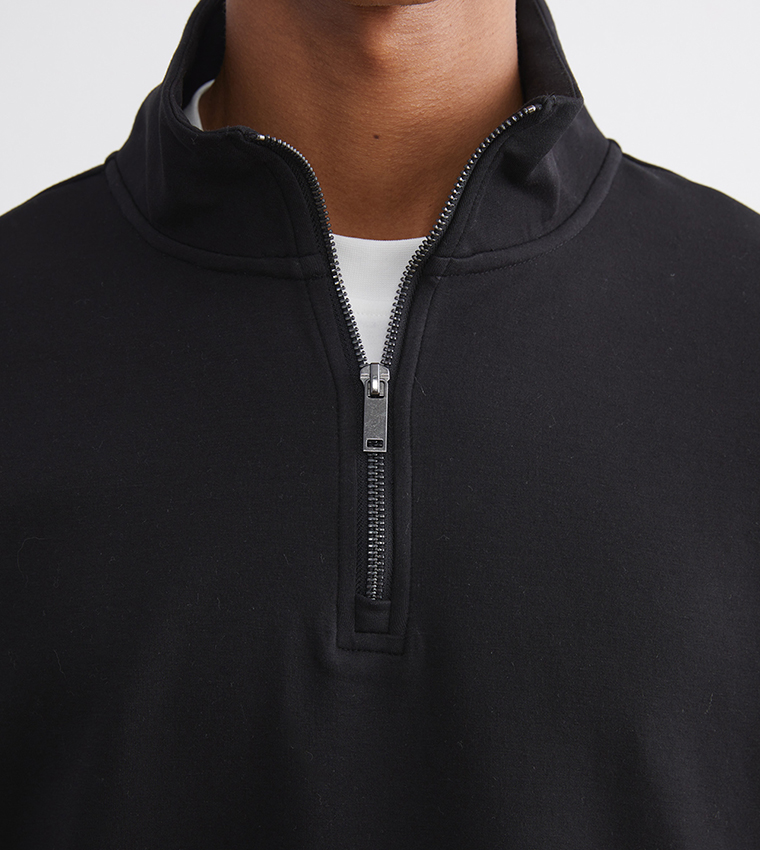 Zipper Neck Long Sleeves Sweatshirt