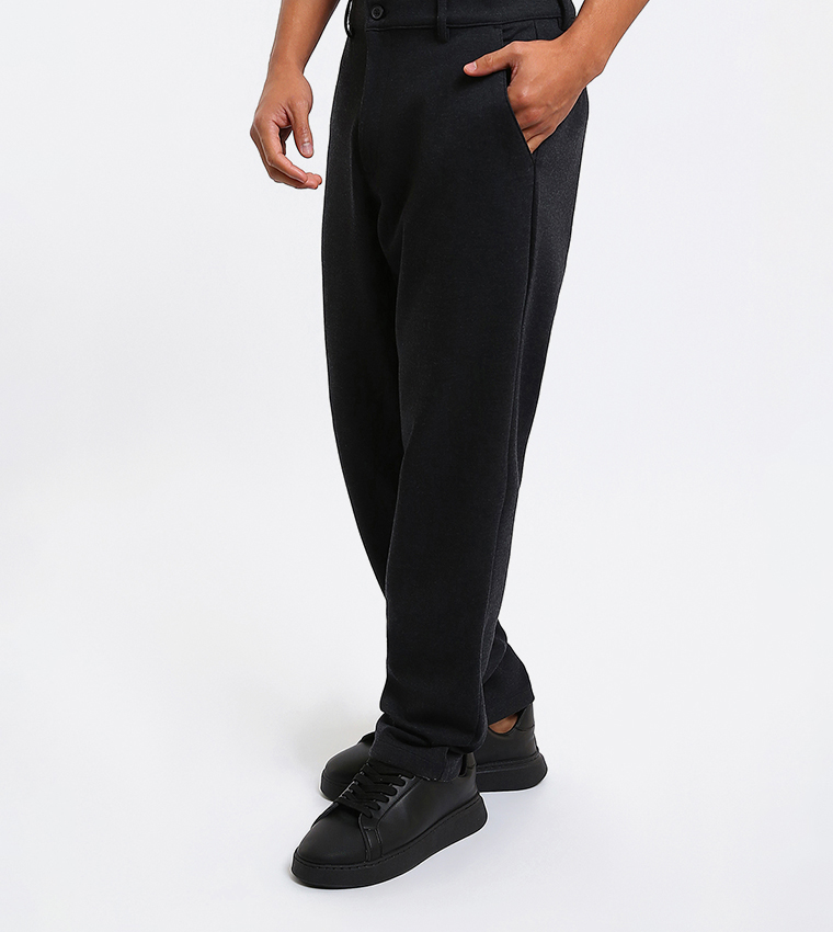 بنطلون رجالي بخصر متوسط وقصة ضيقة