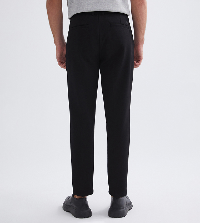 VISION Solid Slim Fit Trousers