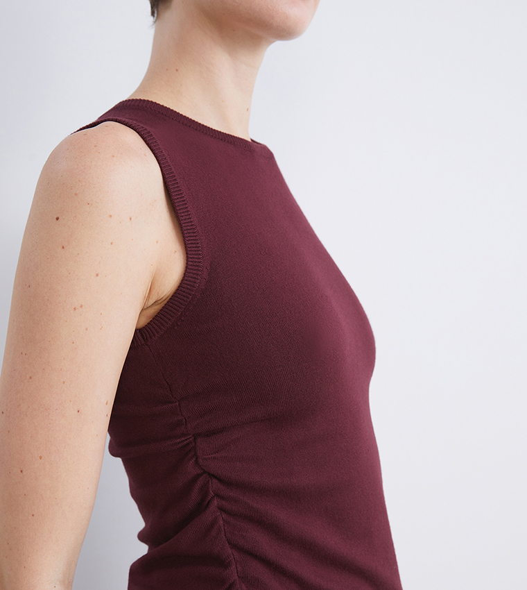 Knitted Crew Neck Tank Top
