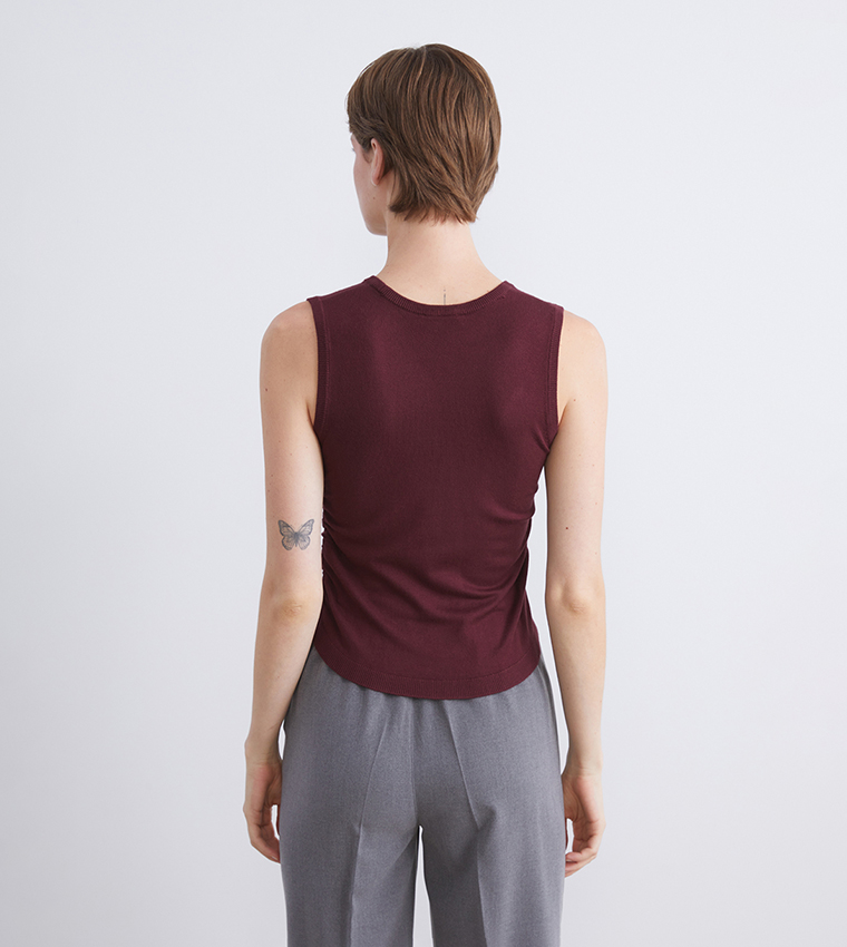Knitted Crew Neck Tank Top