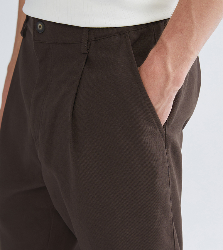 Solid Relaxed Fit Velvet Trousers