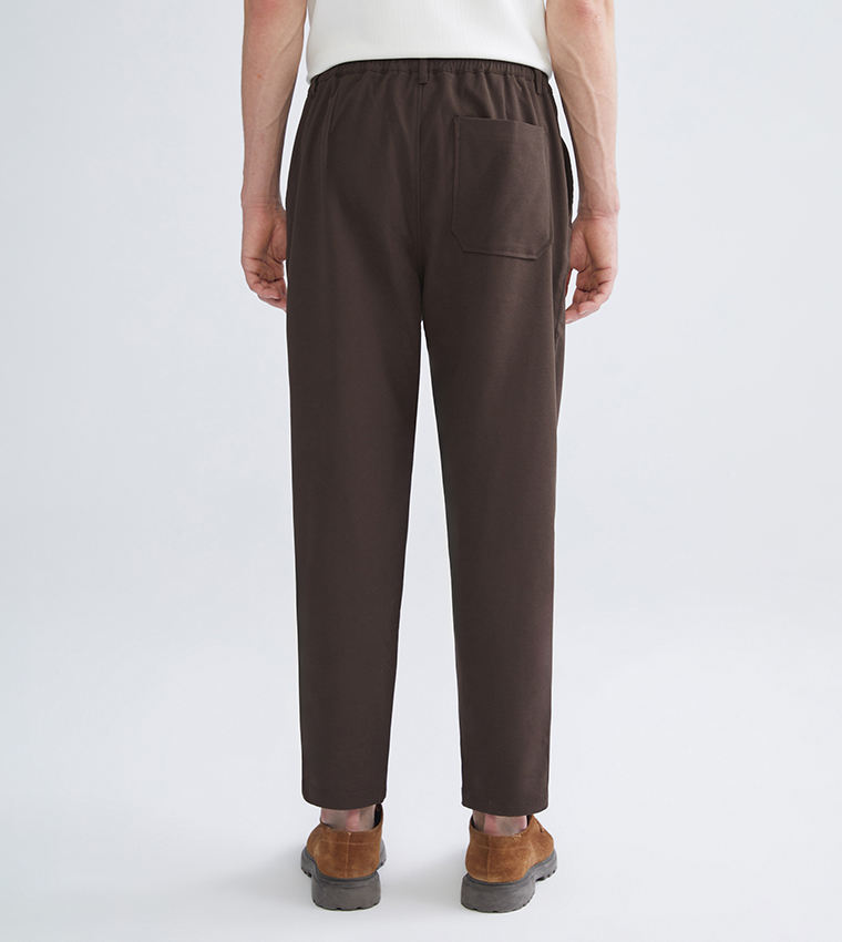 Solid Relaxed Fit Velvet Trousers