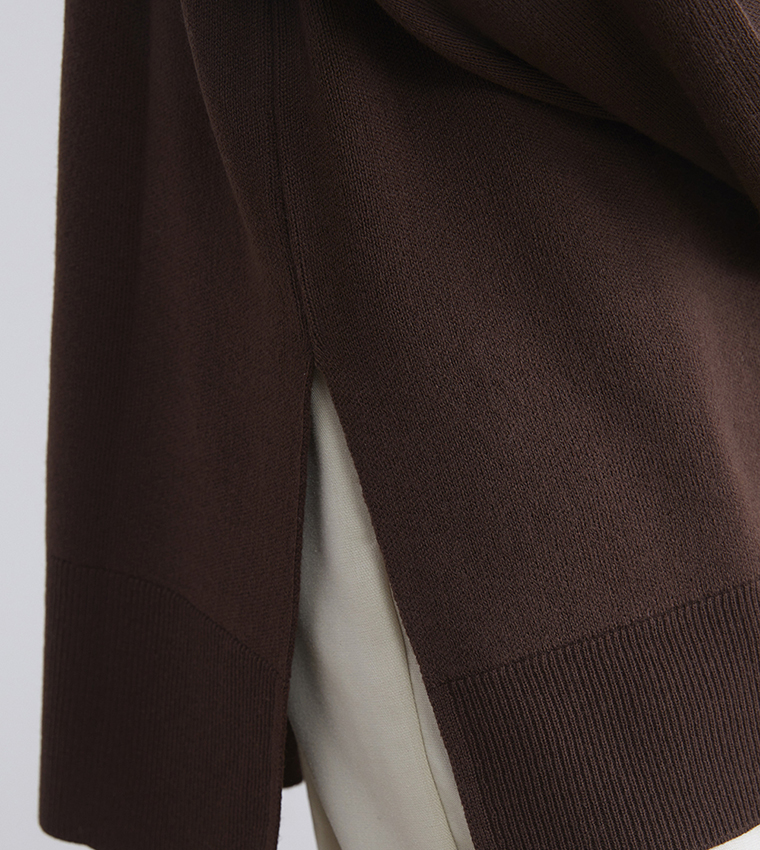 Striped Mock Neck Sweater Tunic