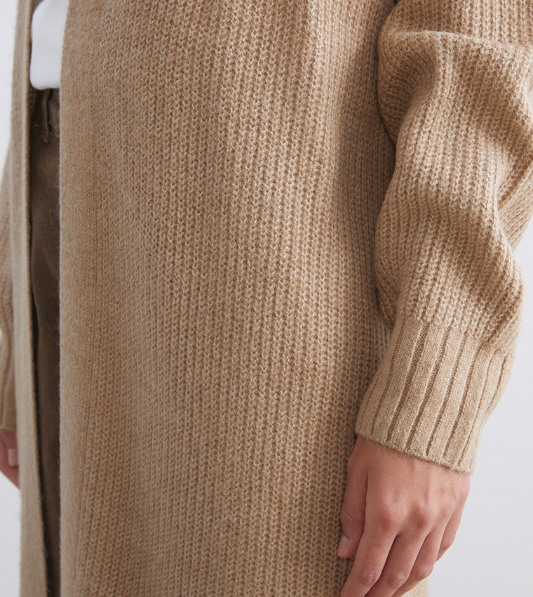 كارديجان طويل اوفرسايز محبوك كم طويل 