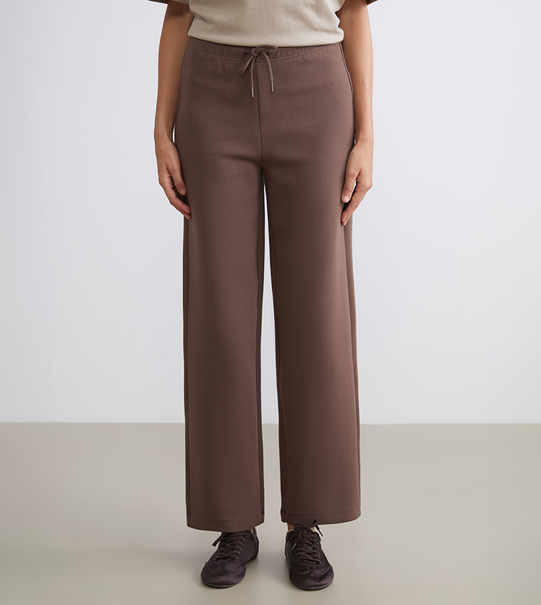 Elastic Waist Wide Leg Sweatpants