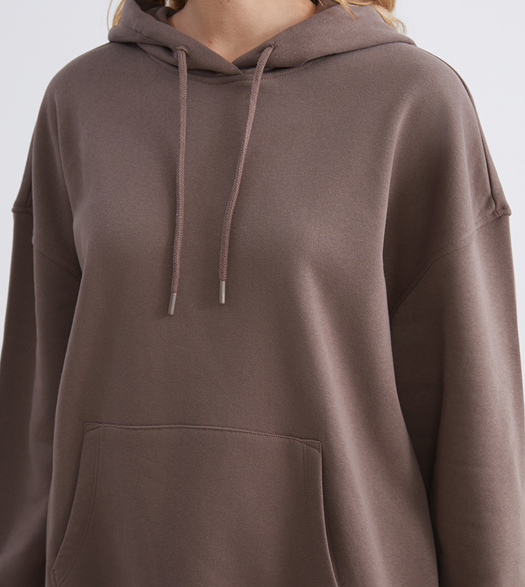 هودي سميك اوفرسايز كم طويل