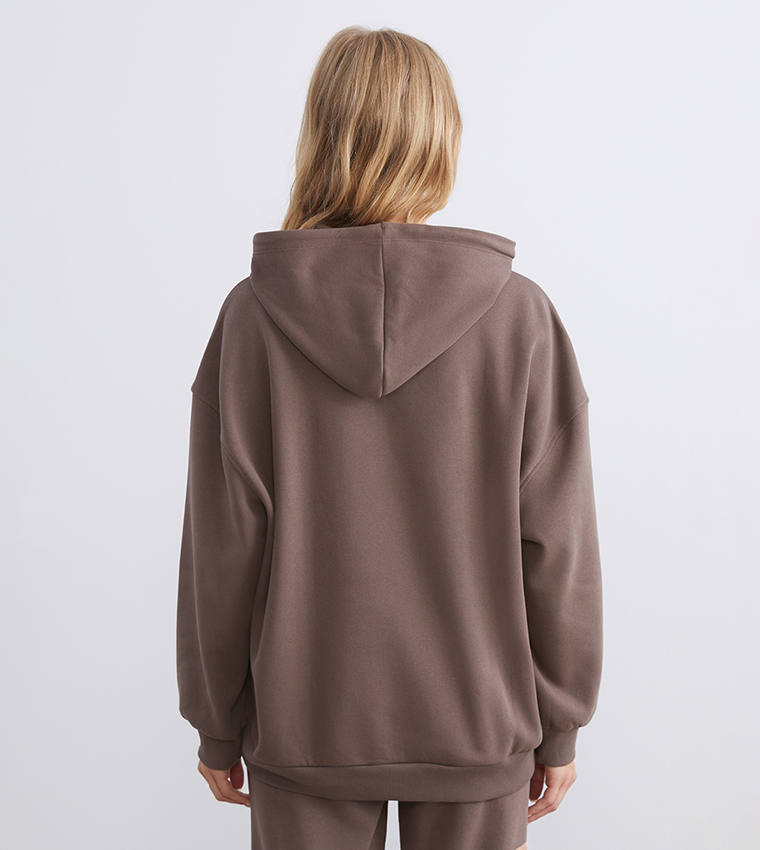 هودي سميك اوفرسايز كم طويل