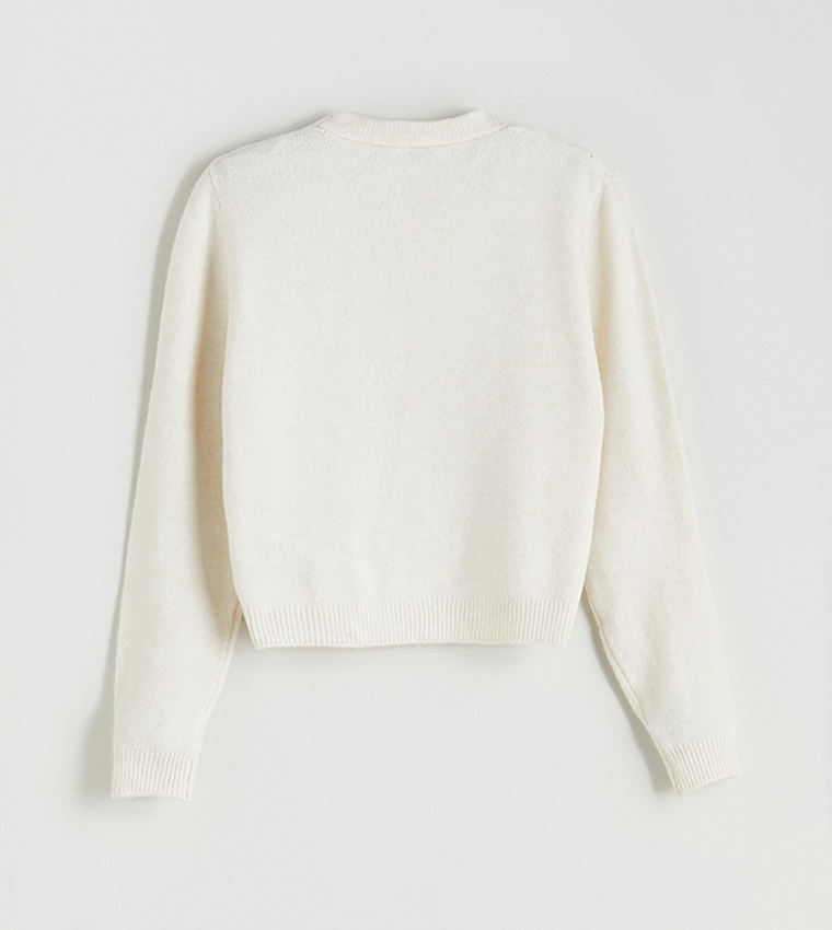 Embroidered Cropped Cardigan