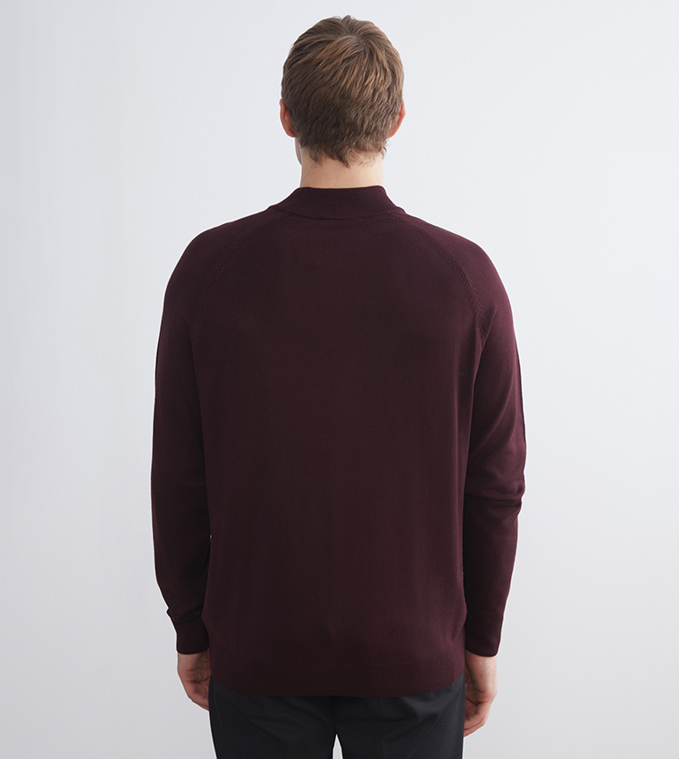 Knitted Mock Neck Sweater