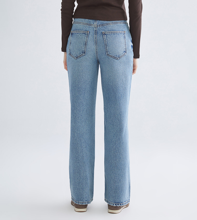 Washed High Waist Wide Leg Jeans
